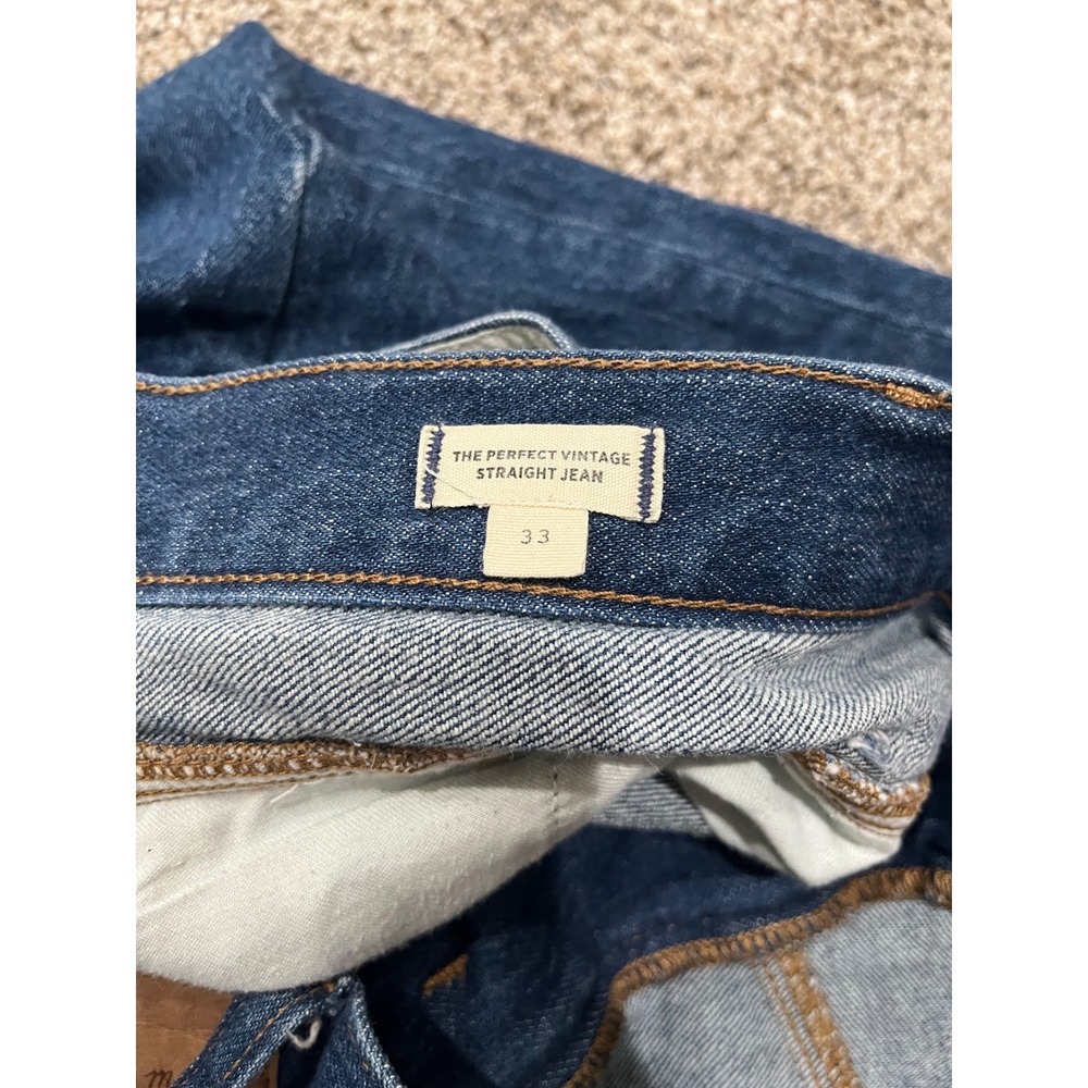 Madewell The Perfect Vintage Straight Jean Seamed Dark Wash Denim Size 38 x 28‎ - Picture 4 of 9